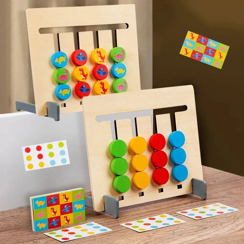 Wooden 4 Colors & Animals Matching Logic Game