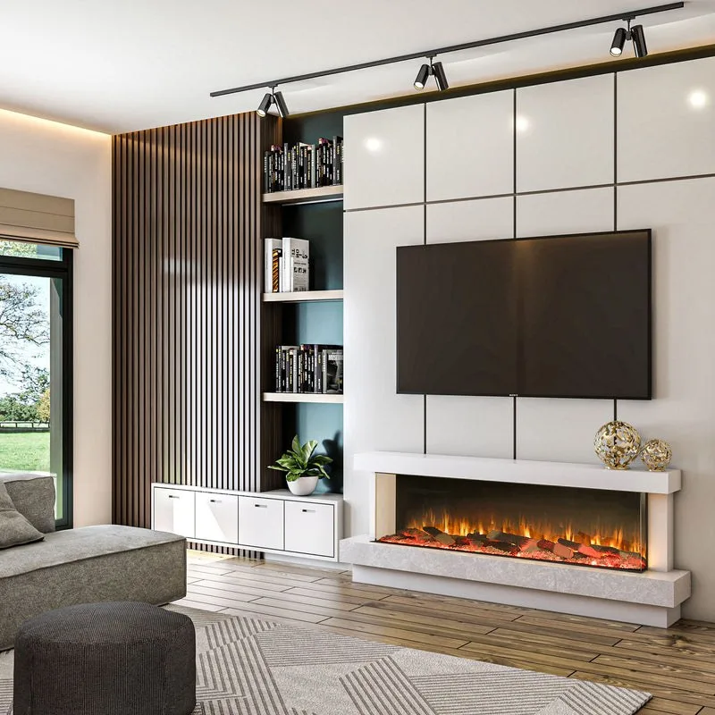 Media wall with fireplace MW-16