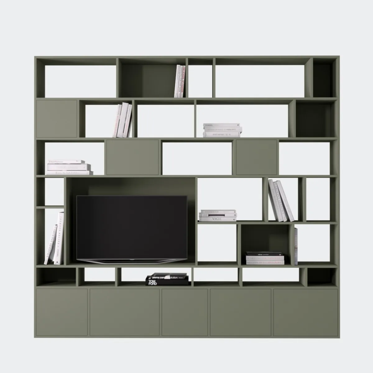 TV cabinet, melamine olive