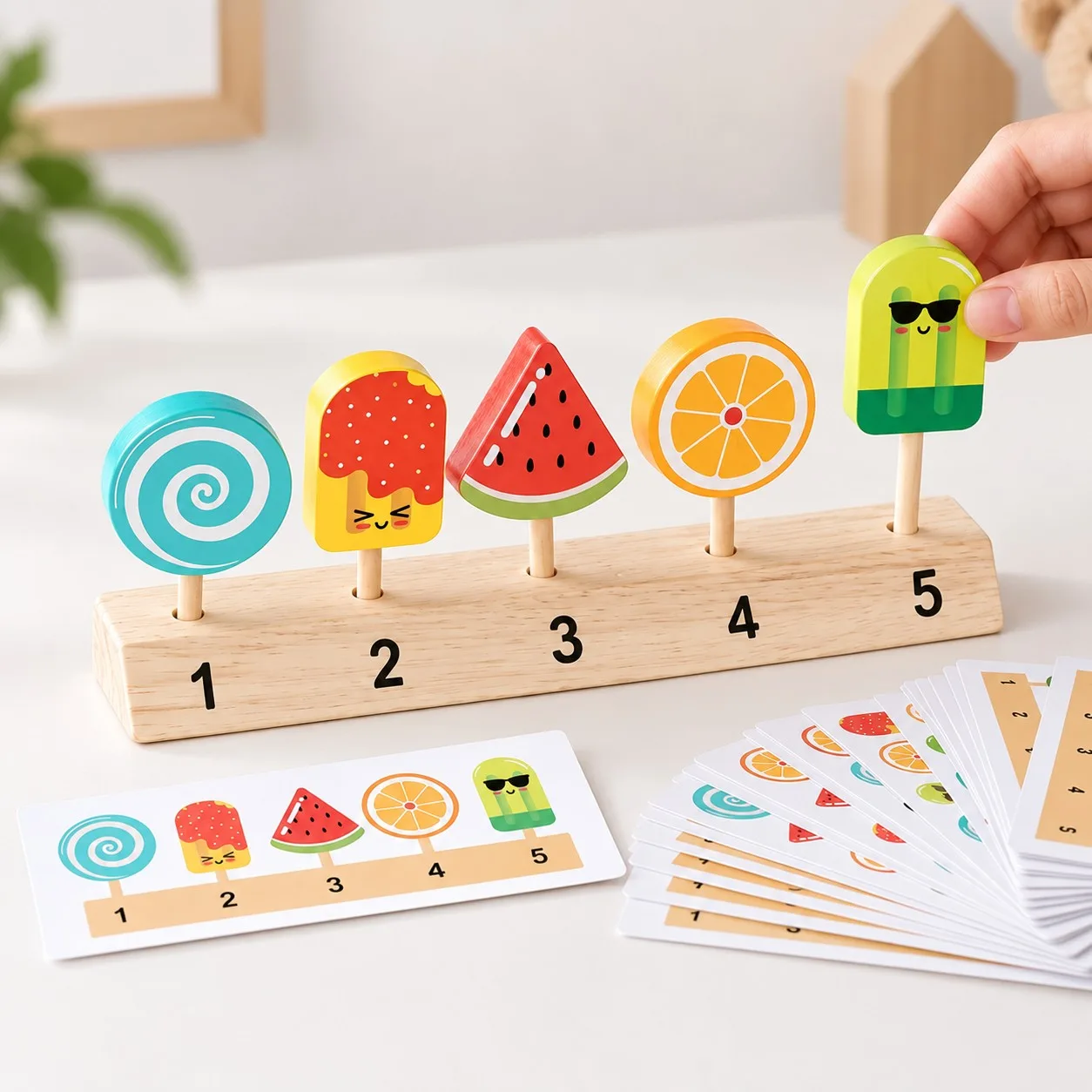 Wooden Ice Cream Matching & Sorting Activity Game