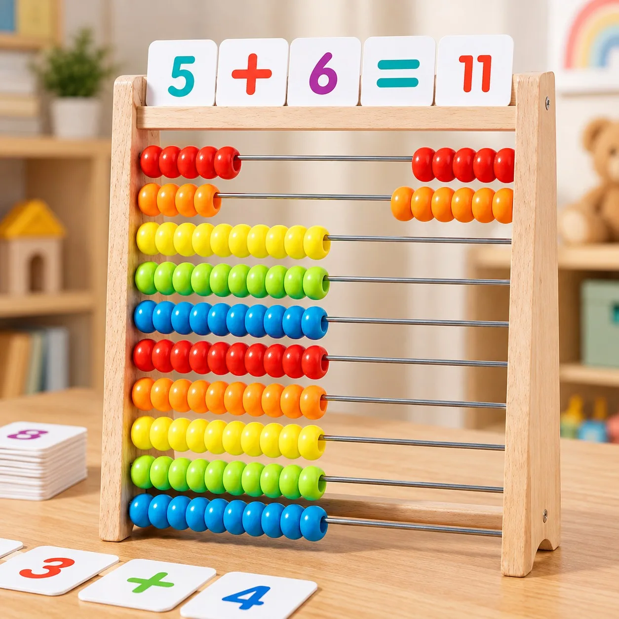 Wooden Computing Rack Abacus With Maths Activity