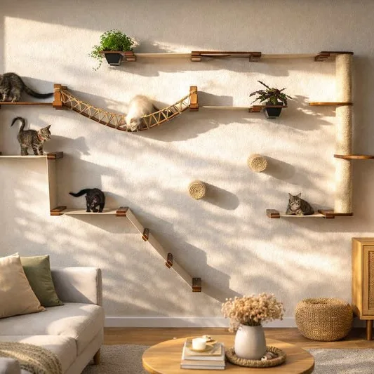 Indoor cat playground for the wall
