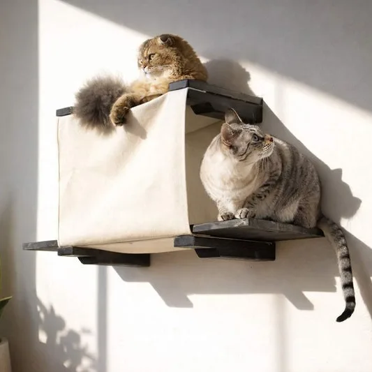 Cat Cubby for Wall - Covered Cat Bed
