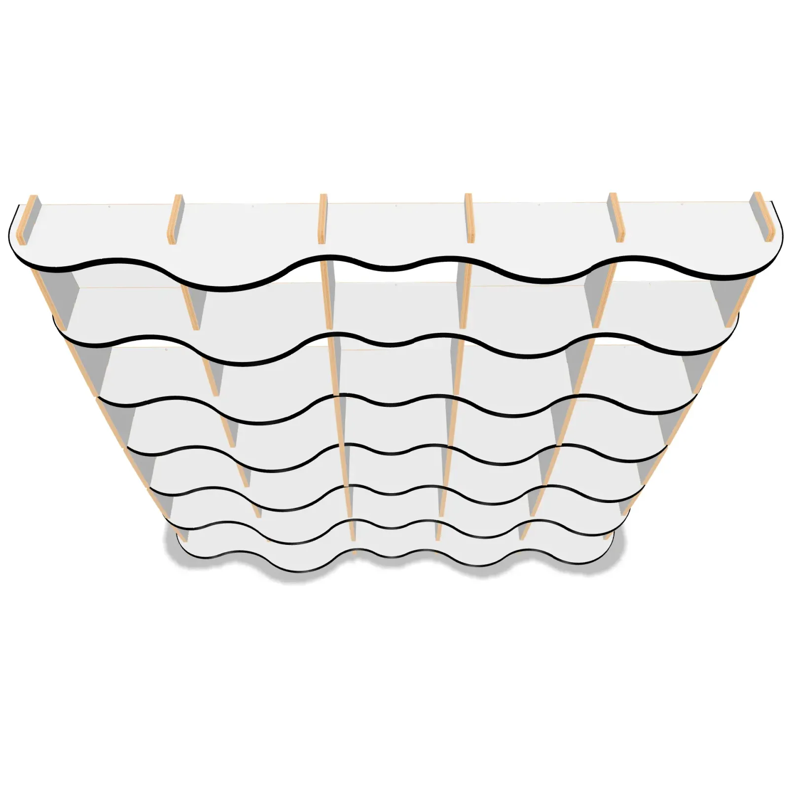 Wavy bookshelf, swell