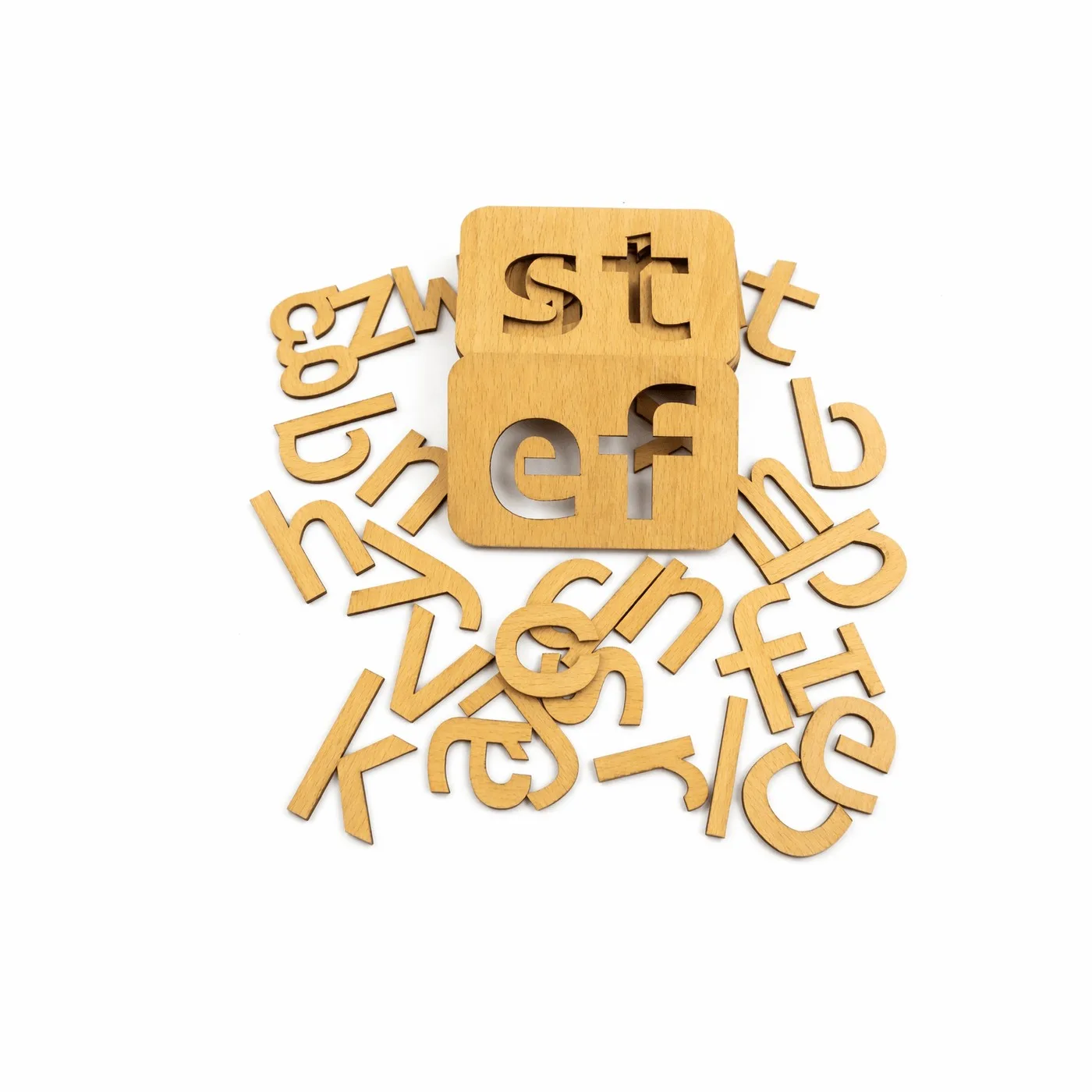 Small ABC Wooden Stencils & Puzzle Set