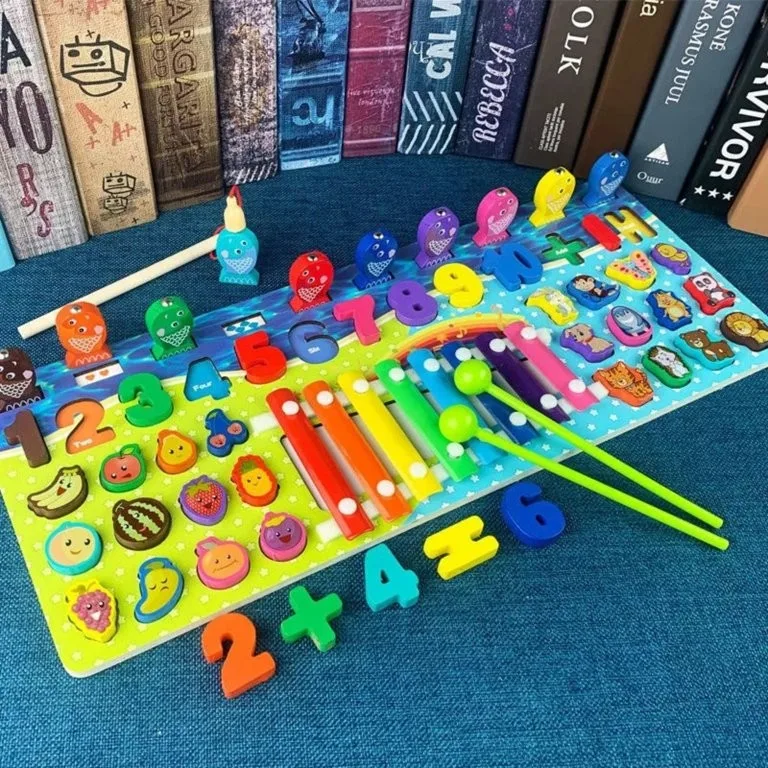 Wooden 5in1 Logarithm Interactive Activities Busy Board