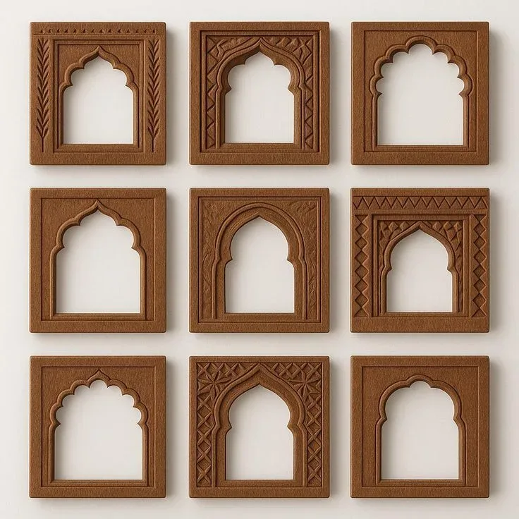 Mughal arch frames, set of nine