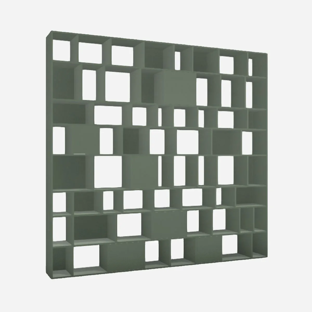Large book wall, melamine olive