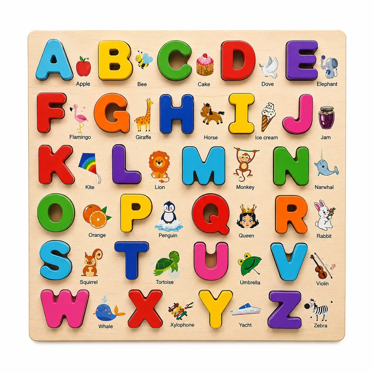 Wooden 3D Alphabets And Numbers Jumbo Sorting Boards