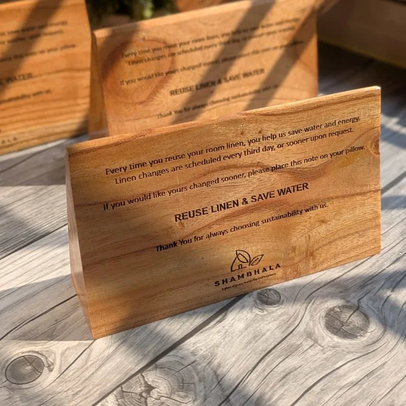 Custom Triangular Wooden Table Standee