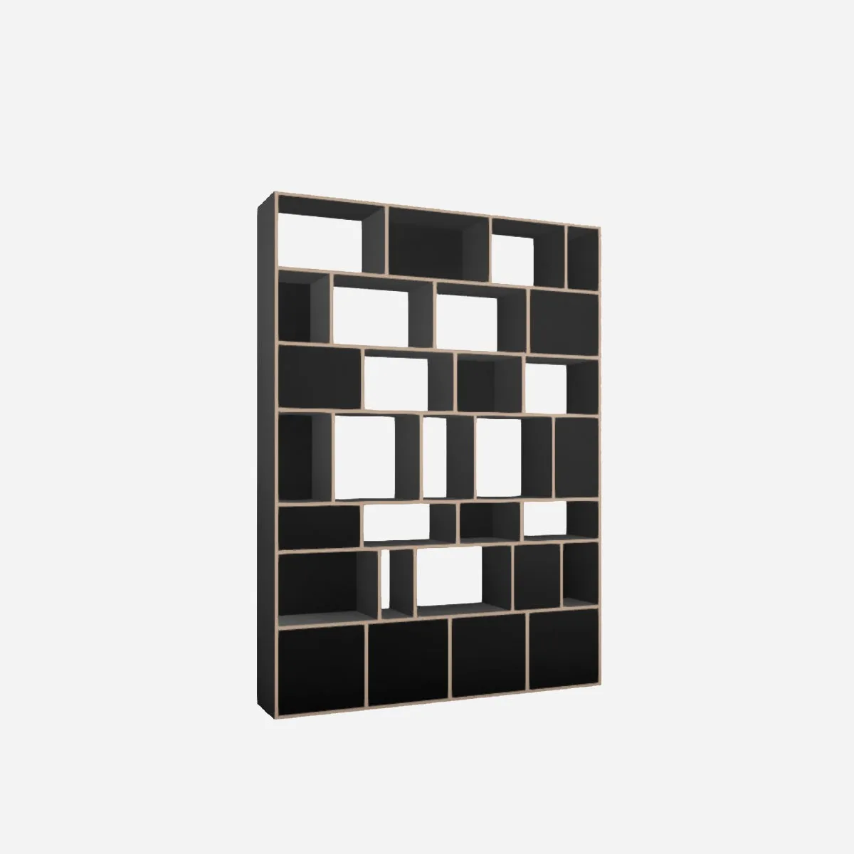 Wall unit, black laminate, 1 to 2 m wide