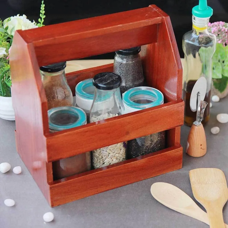 Wooden Condiment Holder - Spice Organizer