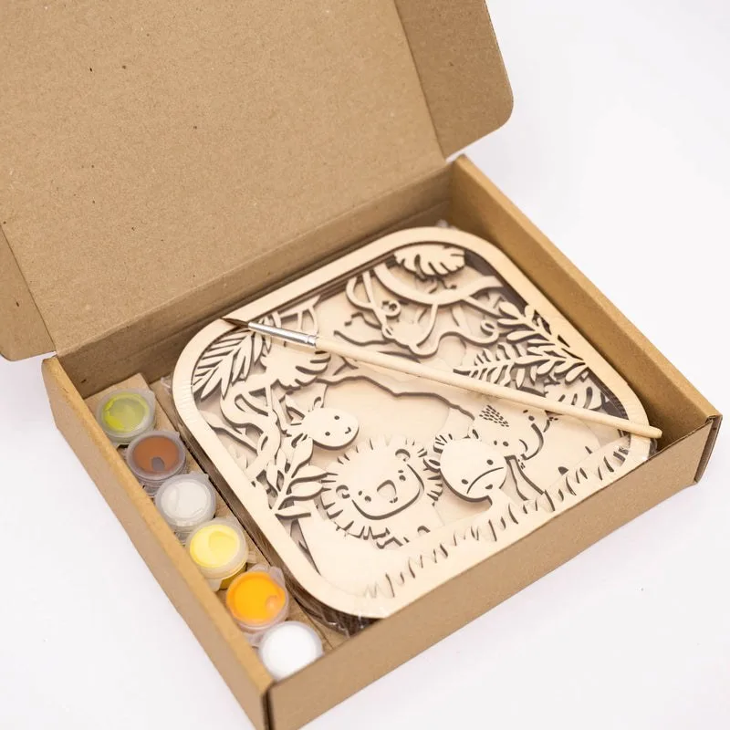 3D DIY Wood Painting Kit for Kids – Safari