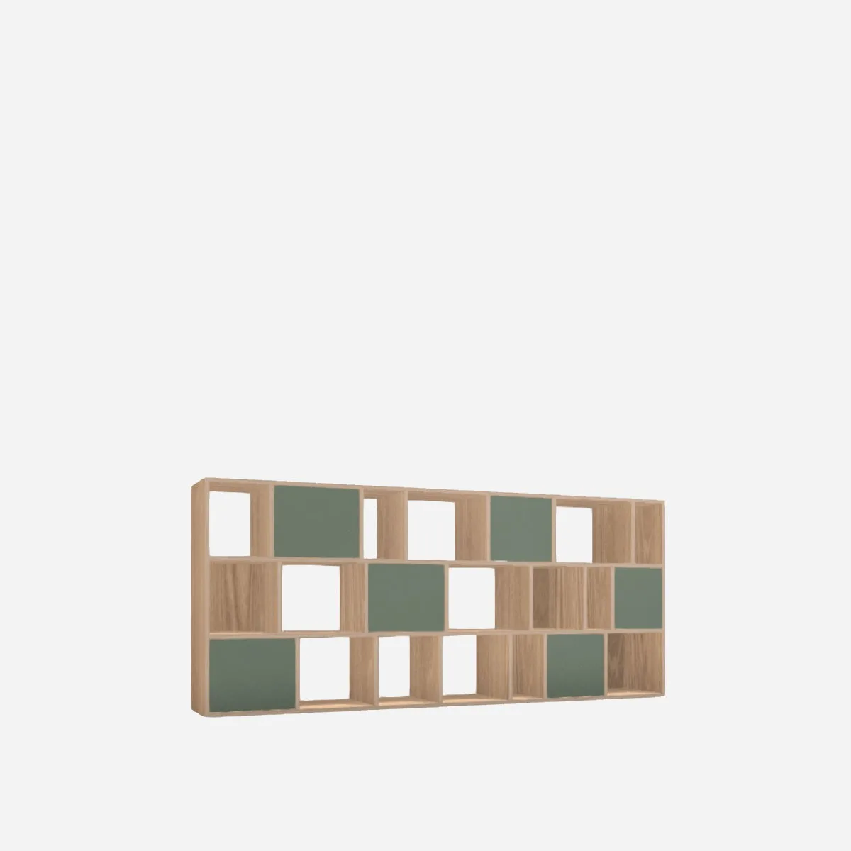 Sideboard, oak veneer with olive fronts
