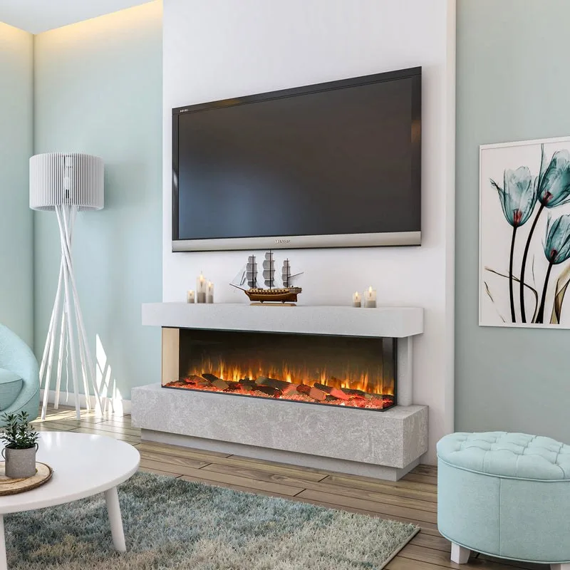 Media wall with fireplace MW-17