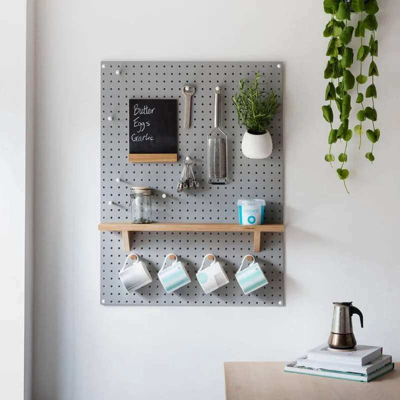 Fixed Medium Wooden Pegboard Shelf