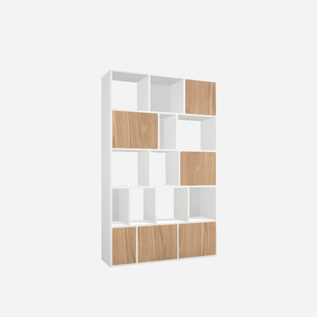 Bookcase, white with oak fronts