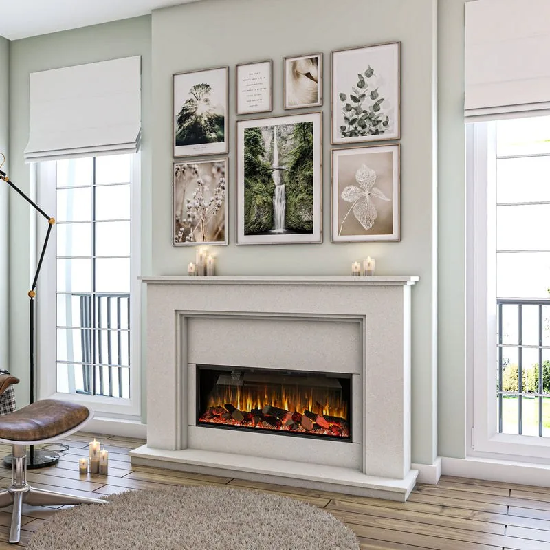 Media wall with fireplace MW-18