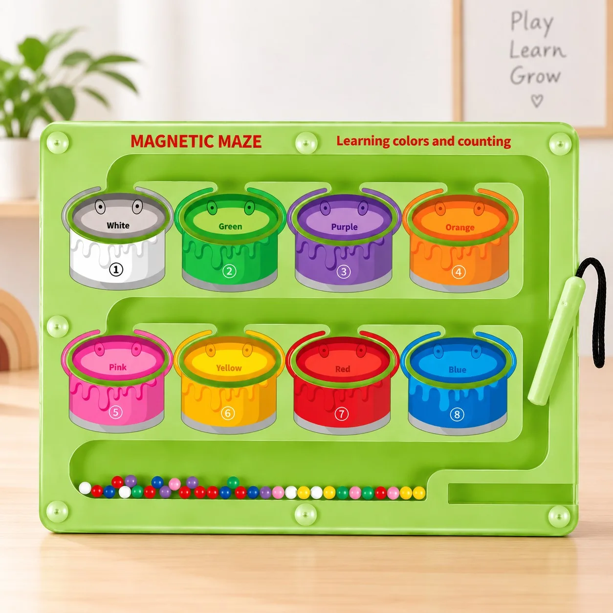 Magnetic Multicolor Beads Sorting Maze