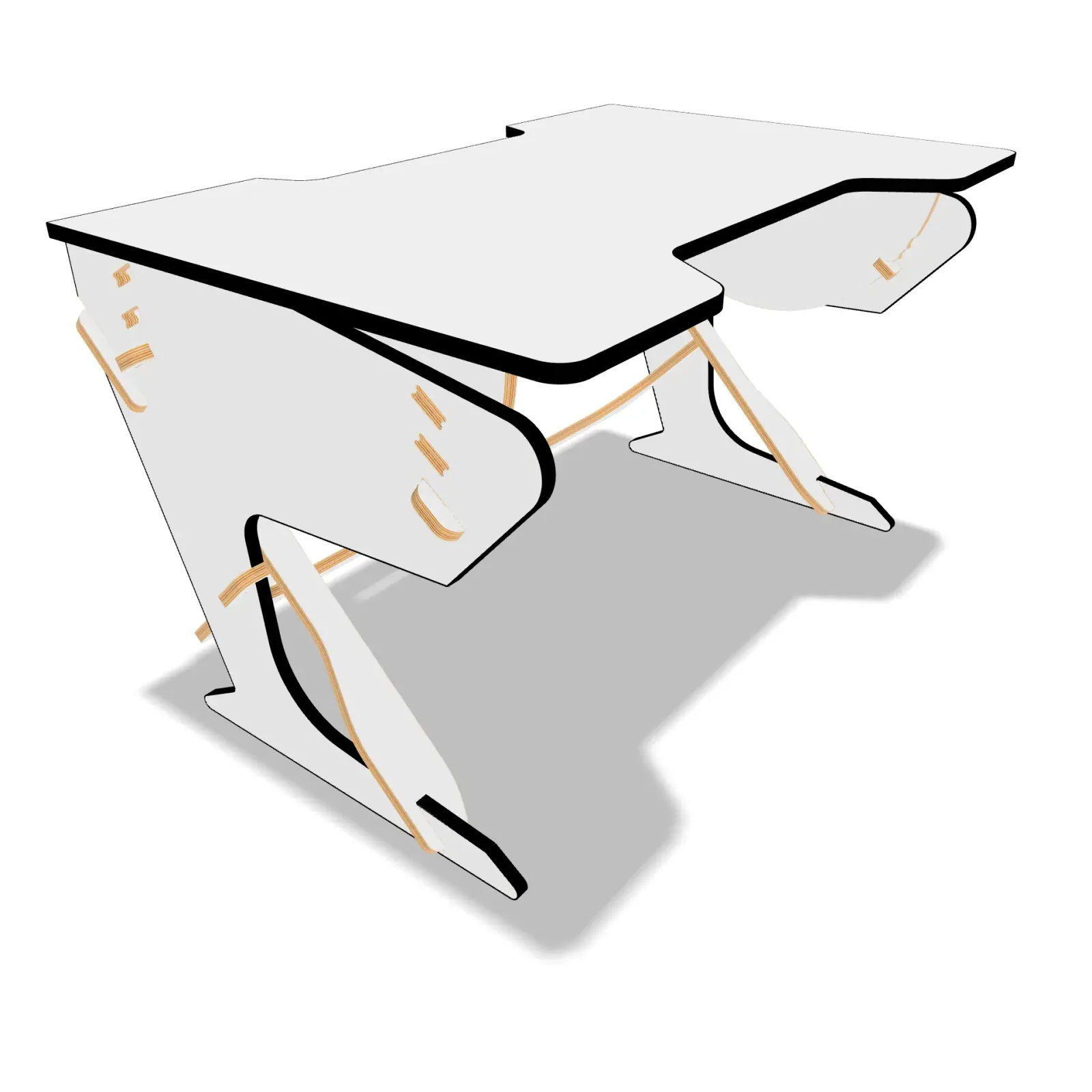 Gaming desk with adjustable height and tilt