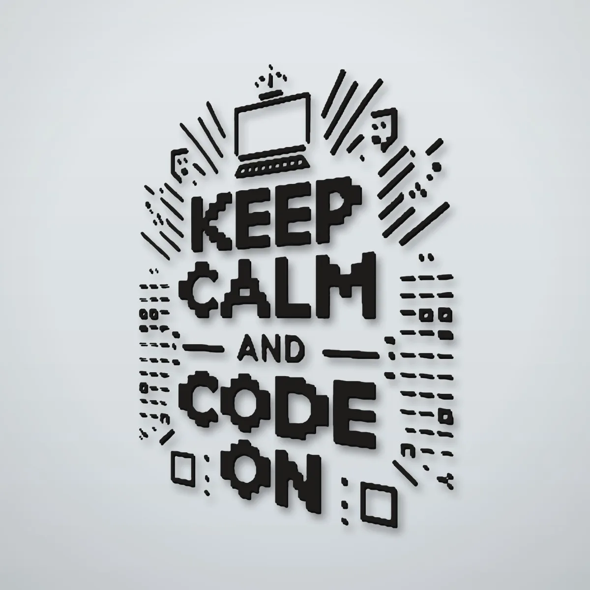 Keep Calm and Code On Wall Art