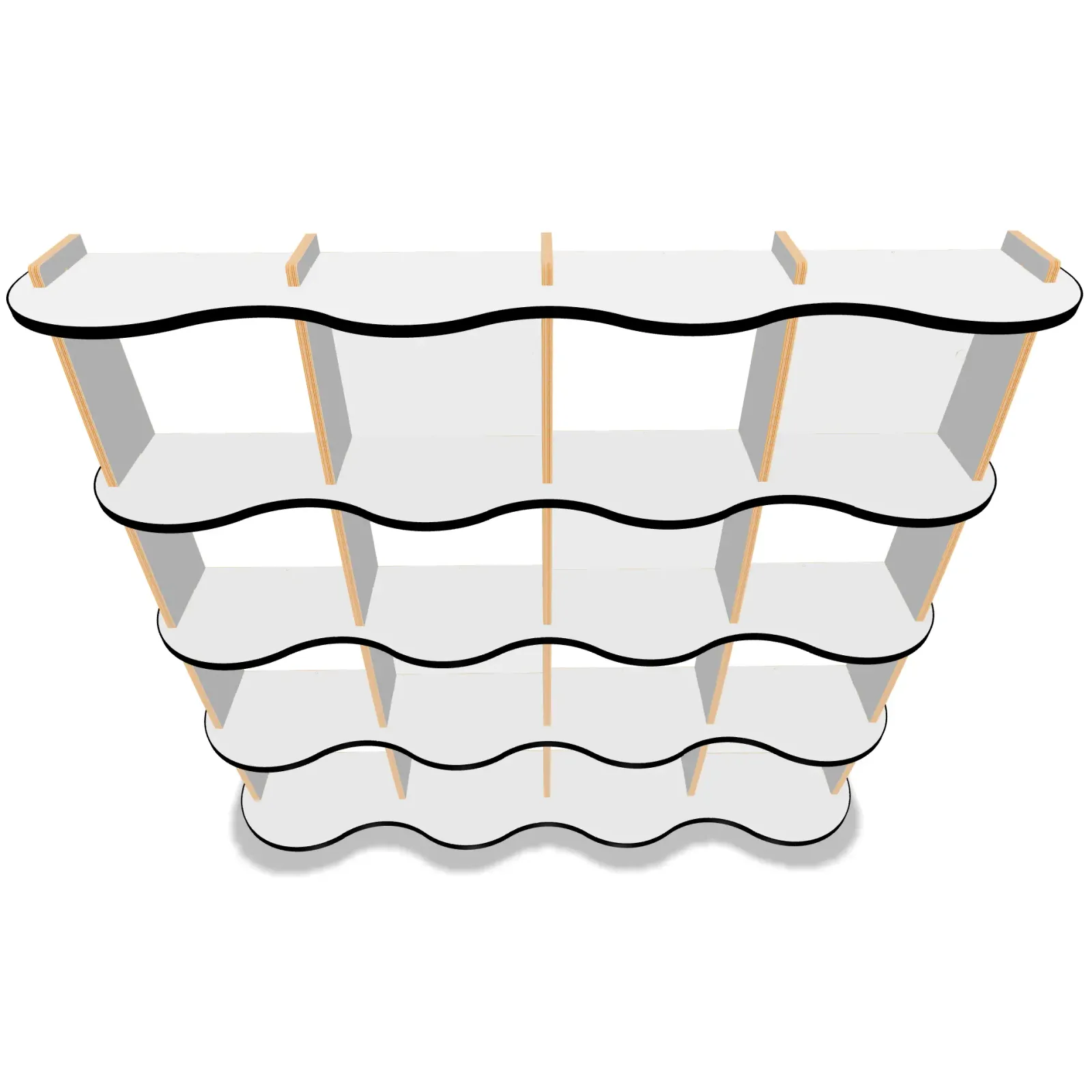 Wavy bookshelf, calm