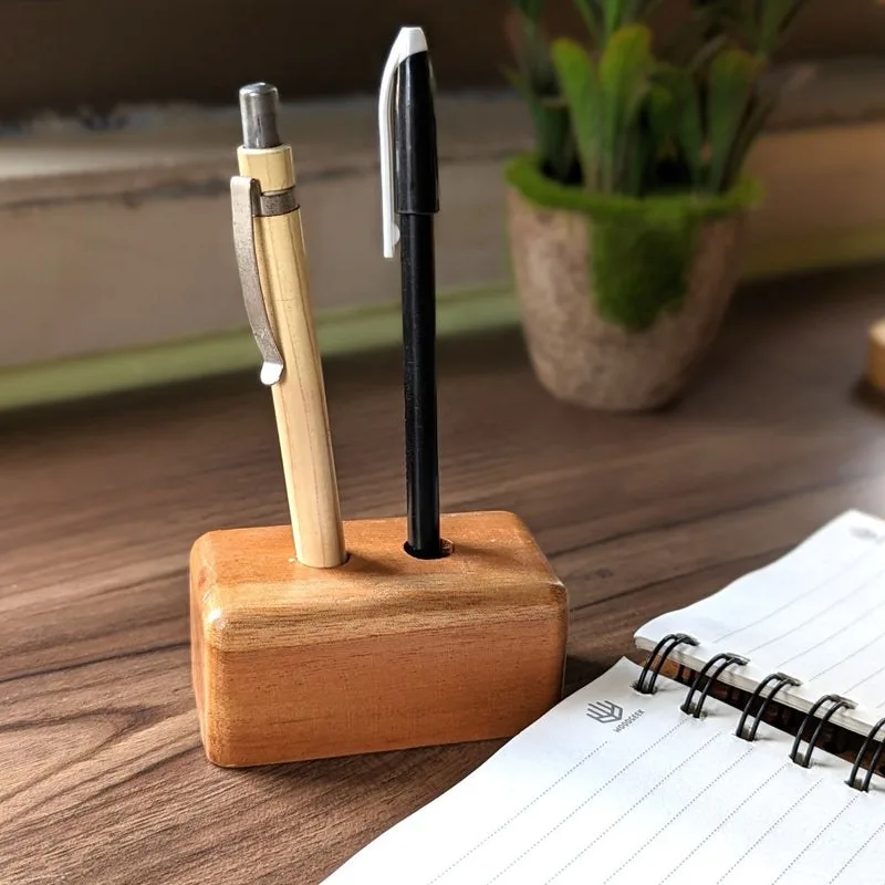Sleek Wooden Pen Holder