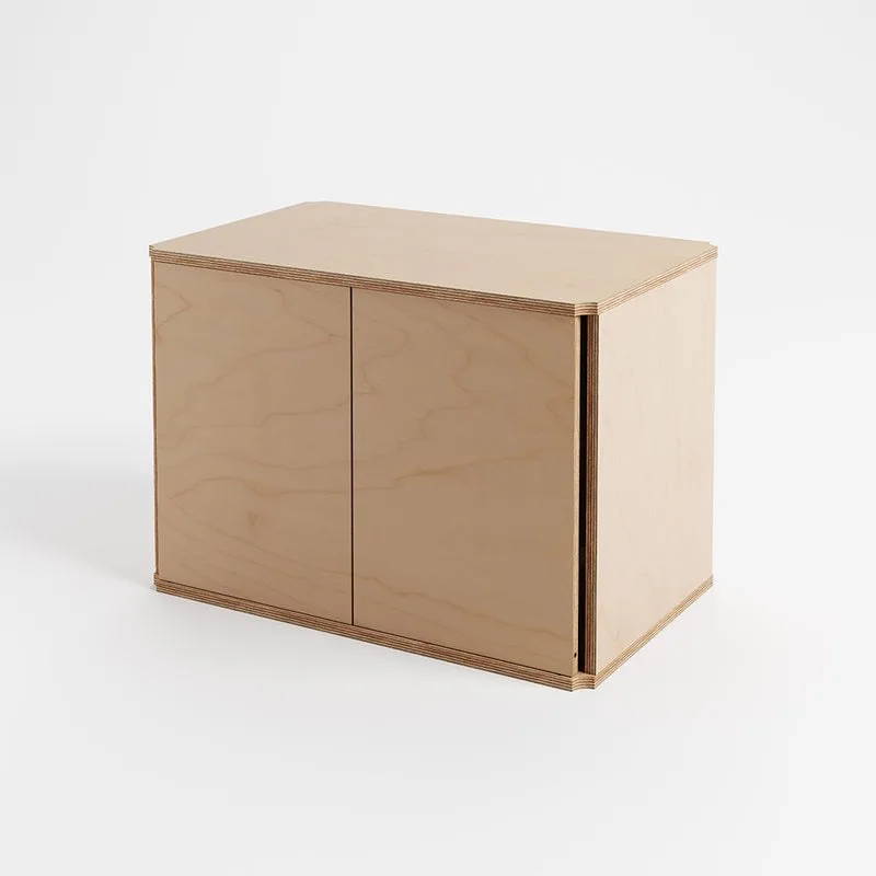 Two-door cabinet for modular shelving