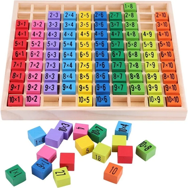 Wooden Montessori Multiplication Table Board