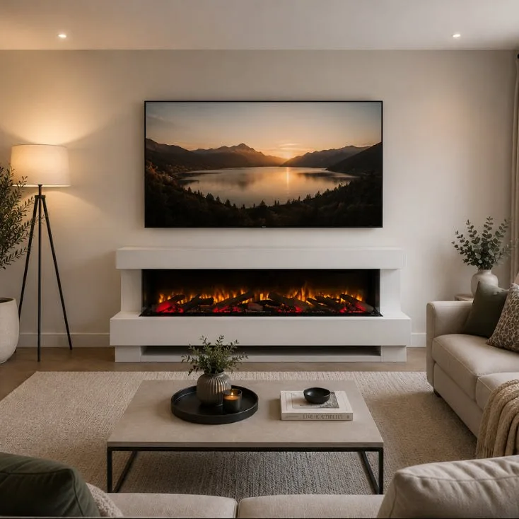 Media wall with fireplace MW-13
