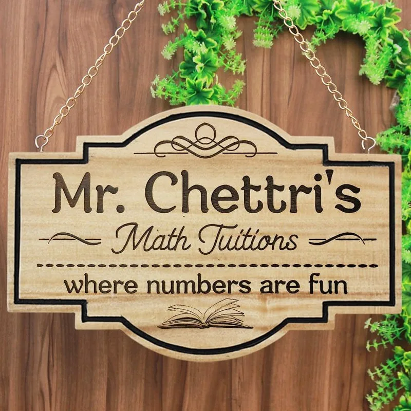 Custom Engraved Wooden Sign Board For Teaching Institutes