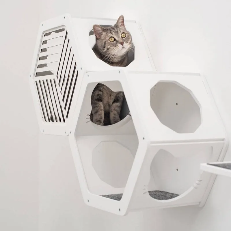 Cat Climbing Wall Shelves White
