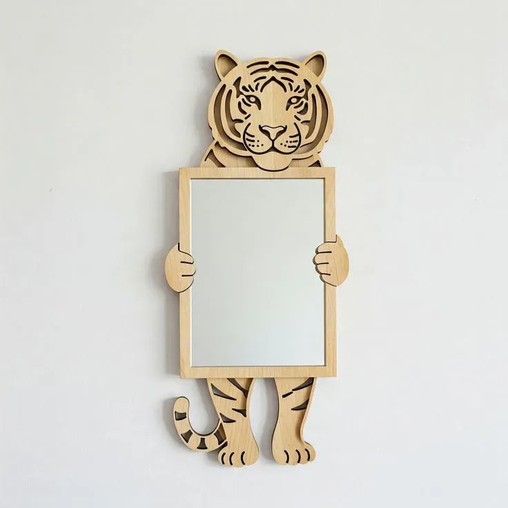 Tiger holding a mirror