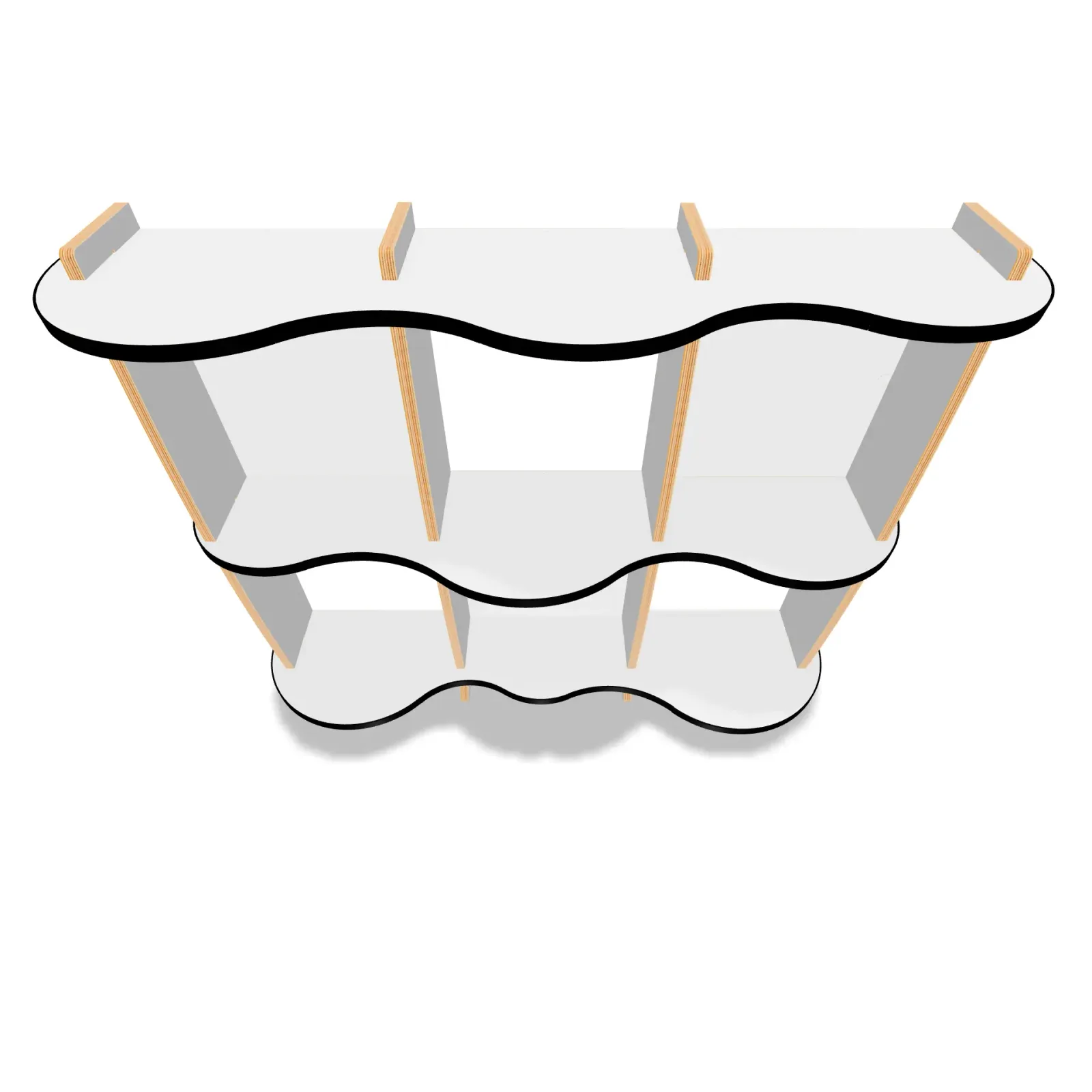 Wavy bookshelf, storm