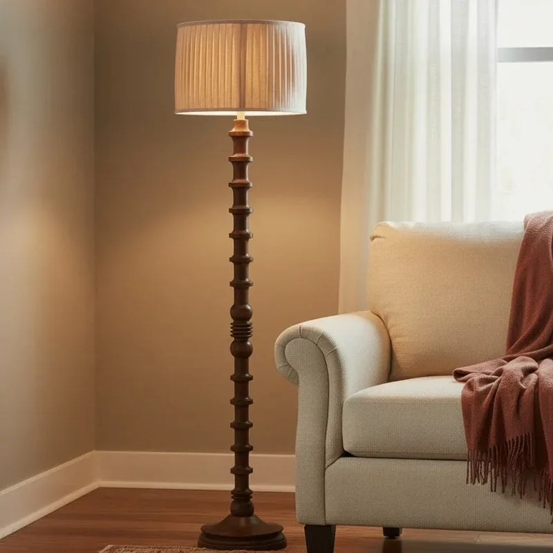 Handturned Mango Wood Floor Lamp
