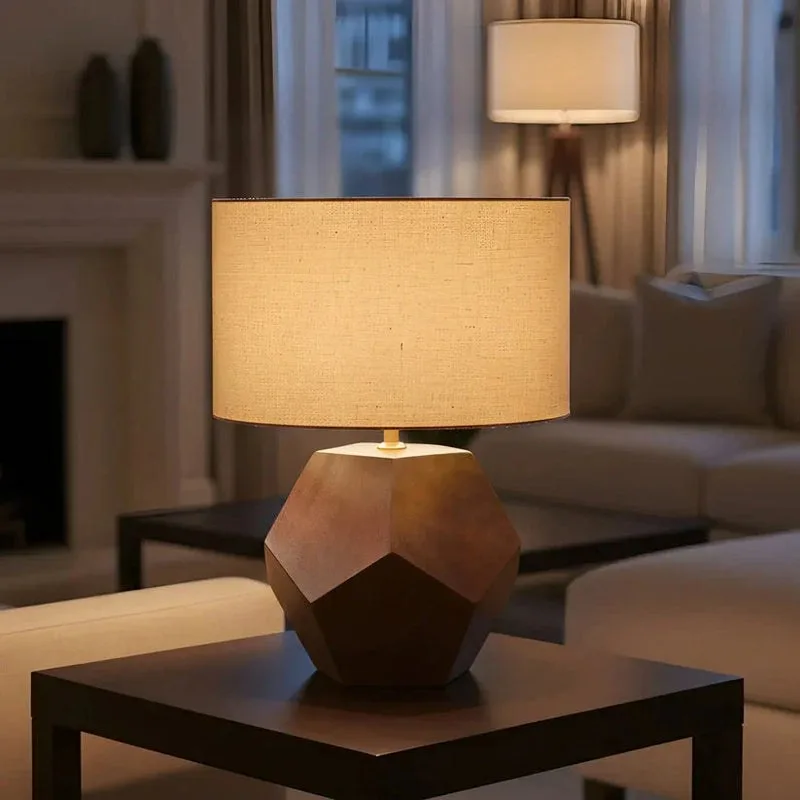 Hexmo Mango Wood Table Lamp
