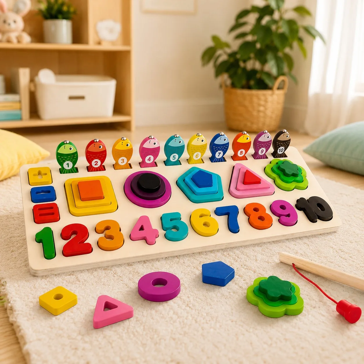 Wooden Multifunctional Magnetic Interactive Busy Board