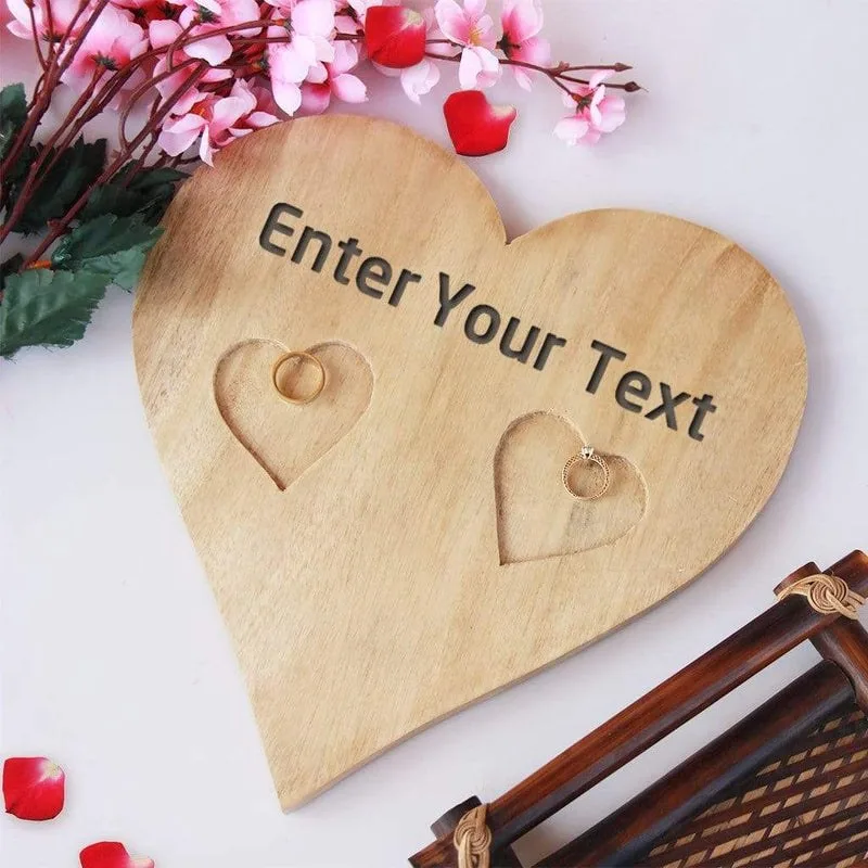 Customize Your Own Wooden Heart Ring Holder