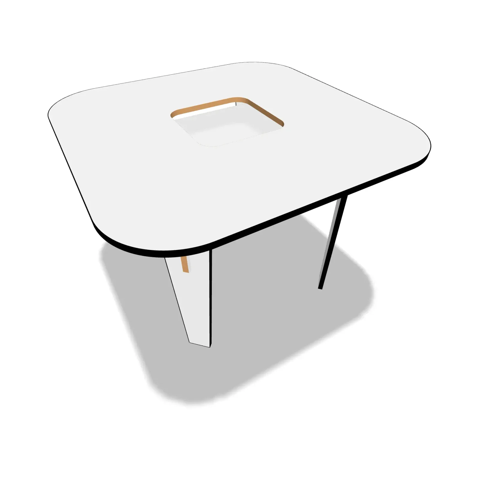 Co-working table with centre shelf